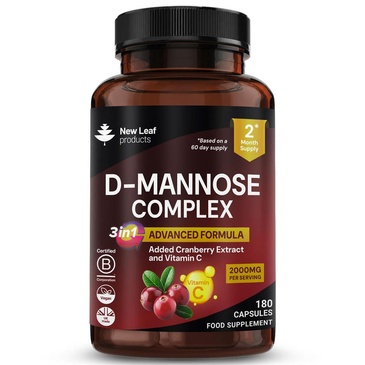 D-Mannose With Cranberry and Vitamin C 180 Capsules