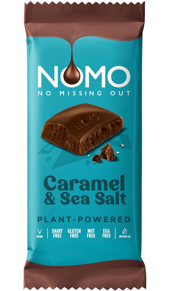 Nomo Free From Chocolate Block Bar Caramel Sea Salt 75g
