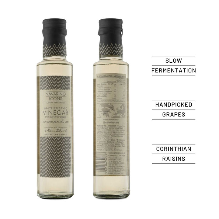 Navarino Icons White Balsamic Vinegar 250ml Glass Bottle