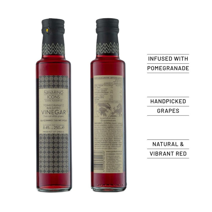 Navarino Balsamic Vinegar with Pomegranate 250ml Glass Bottle