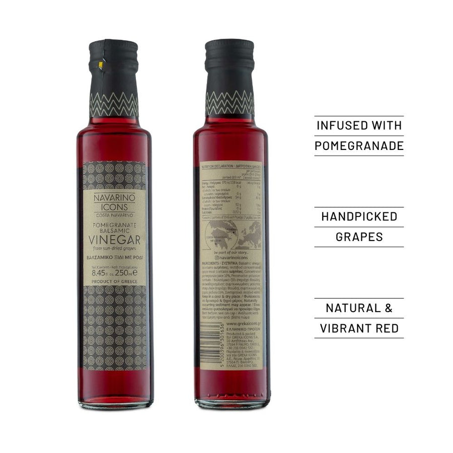 Navarino Balsamic Vinegar with Pomegranate 250ml Glass Bottle