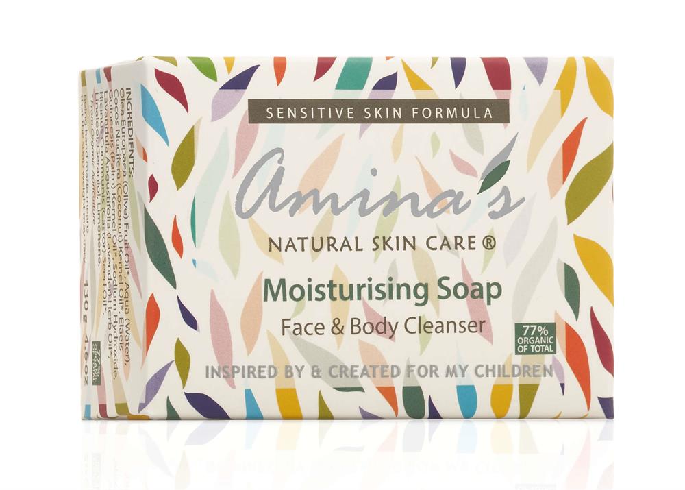Amina's Moisturising Soap W/ Organic Lavender Essential Oil 130g
