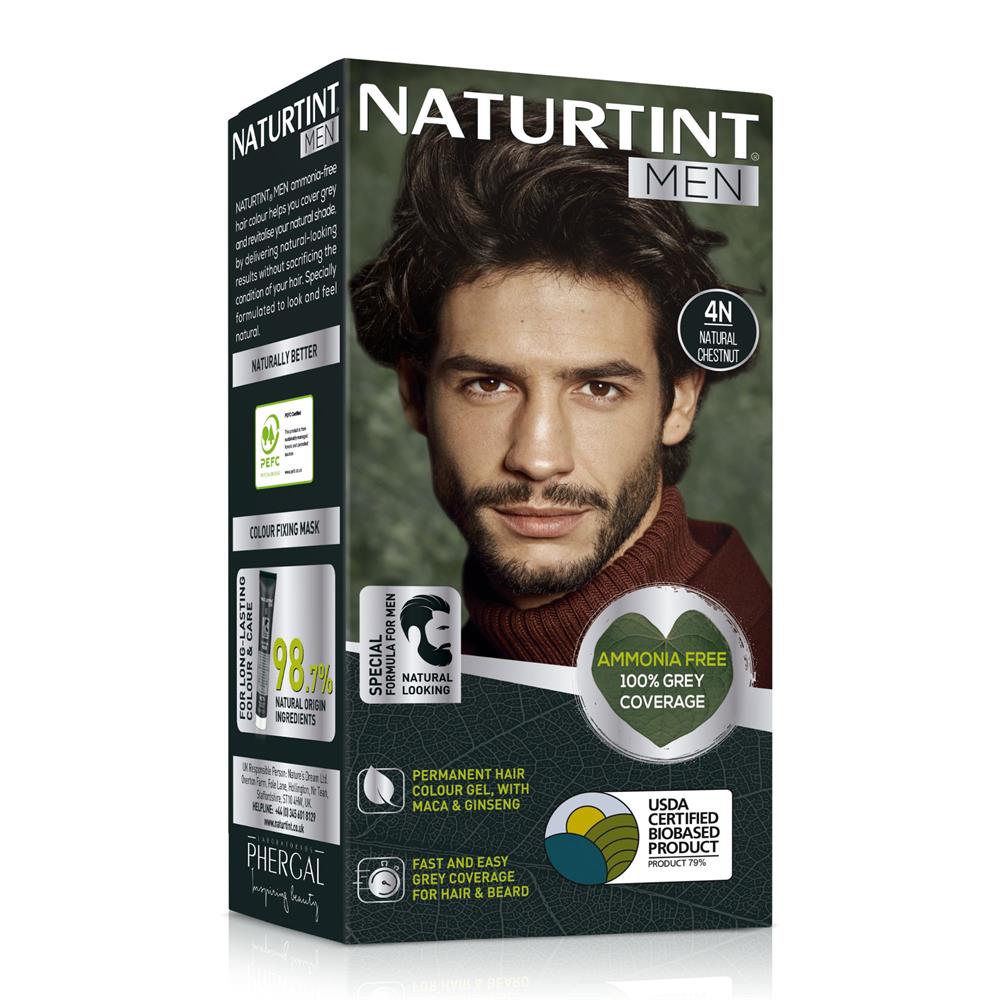 Naturtint Men Permanent Hair Colour Gel Natural Chestnut 4N 170ml