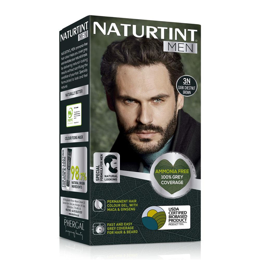 Naturtint Men Permanent Hair Colour Dark Chestnut Brown 3N 170ml