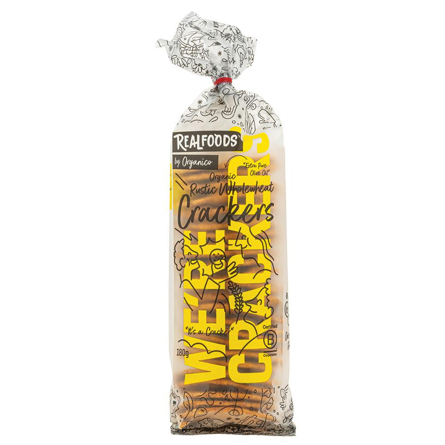 Realfoods by Organico Organic Baked Wholewheat Crackers 180g