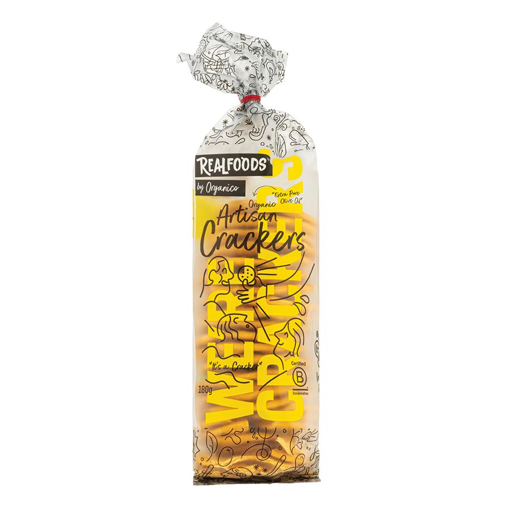 Realfoods by Organico Organic Baked Crackers with Extra Virgin Olive Oil 180g