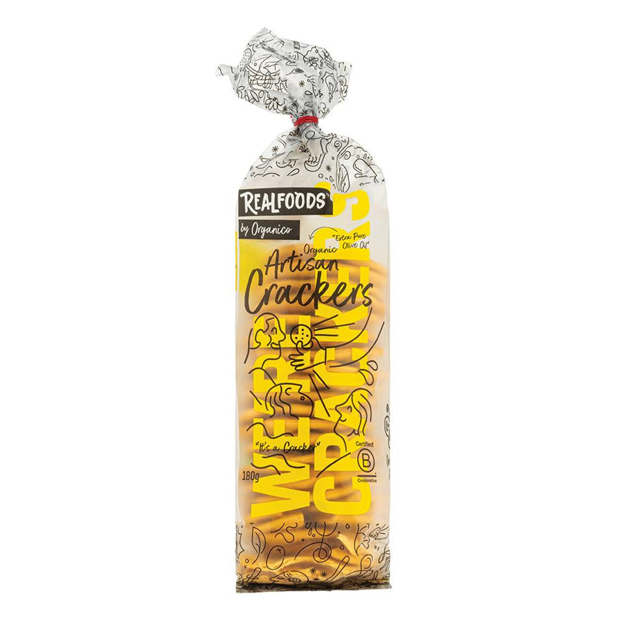 Realfoods by Organico Organic Baked Crackers with Extra Virgin Olive Oil 180g