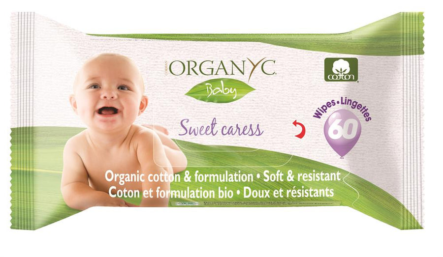 Sweet Caress Organic Cotton Baby Wipes - 60 Wipes