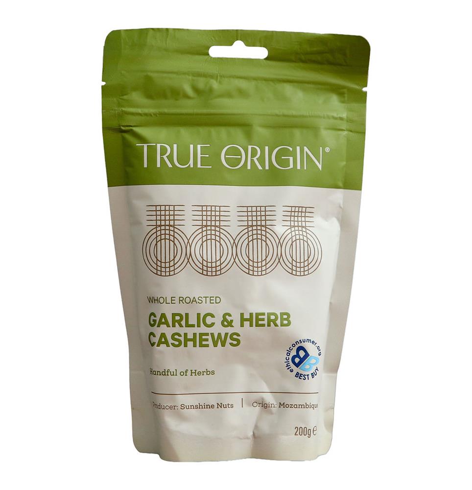 True Origin Garlic & Herb Cashew Nuts 200g
