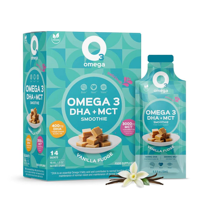 Vanilla Fudge Omega 3 DHA MCT Supplement 1 box of 14