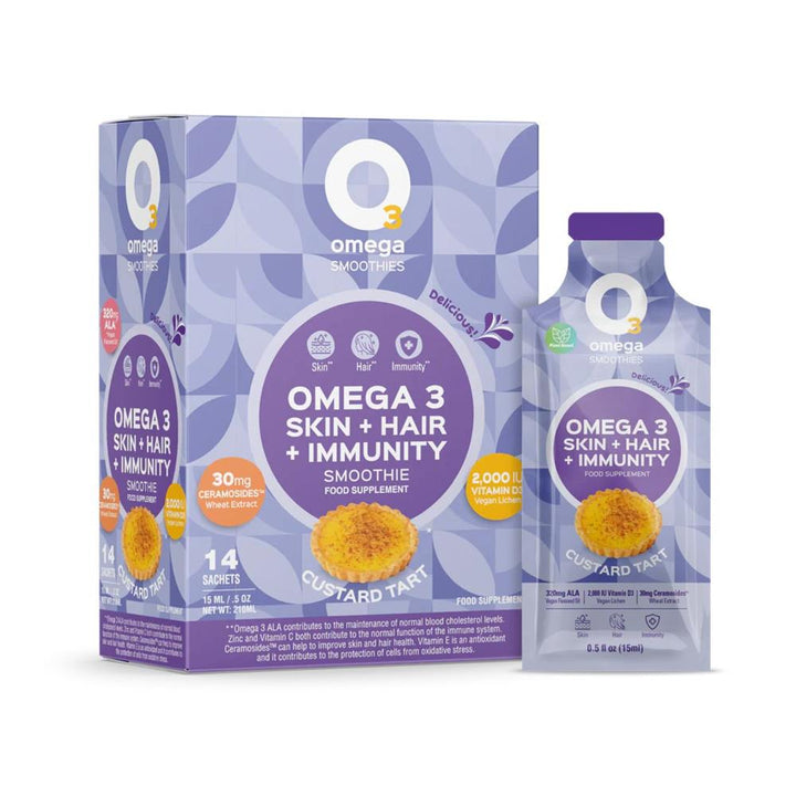O3Omega Custard Tart Smoothie Supp - box of 14 pouches