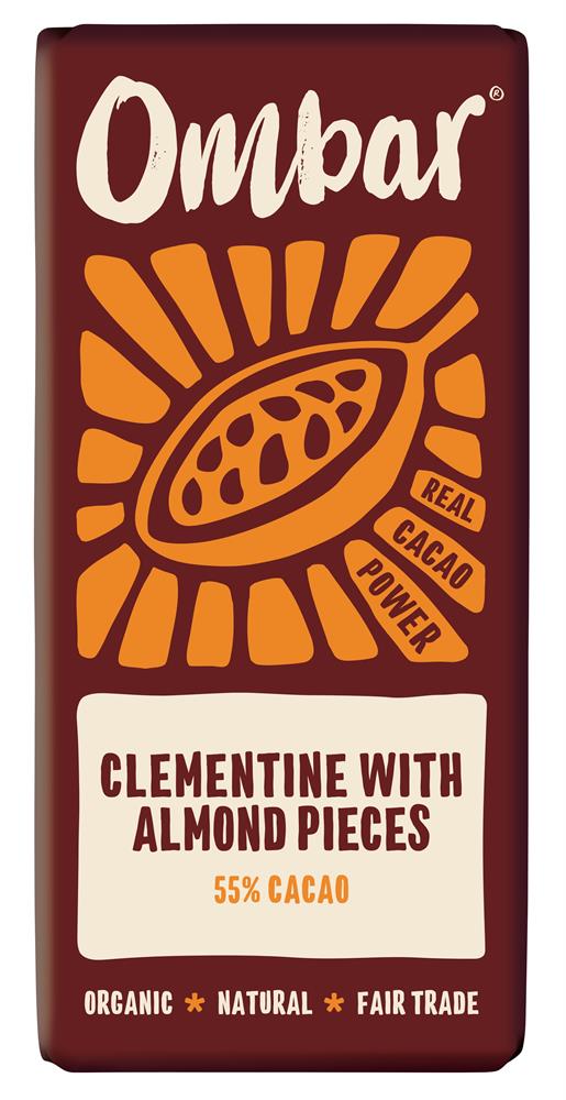 Ombar Clementine with Almond Pieces Chocolate Bar 70g