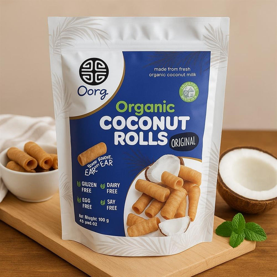 OORG! Organic Coconut Rolls Original 100g