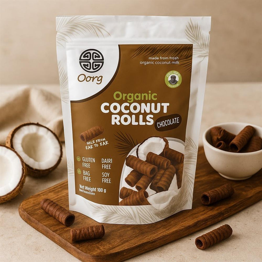 OORG! Organic Coconut Rolls Chocolate 100g