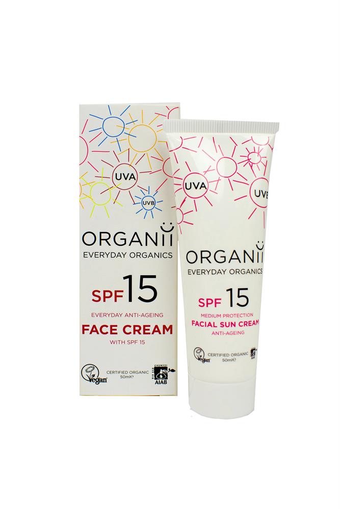 ORGANii SPF15 Anti Ageing Facial Sun Cream
