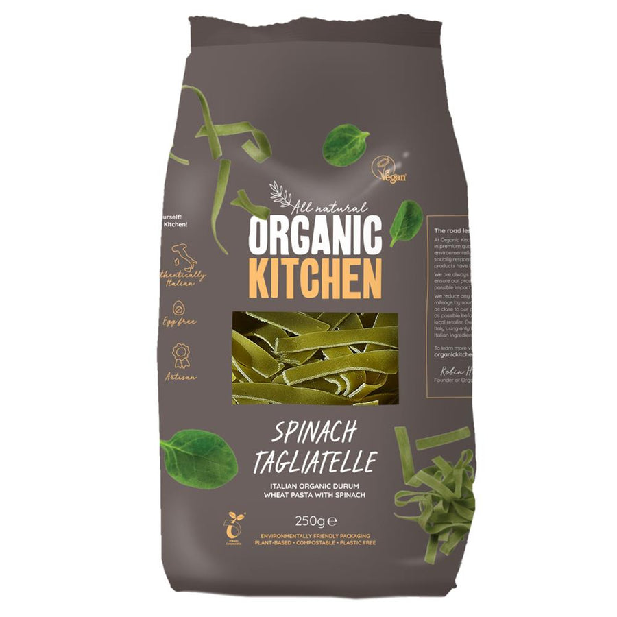 Organic Italian Spinach Tagliatelle Pasta 250g Plastic Free