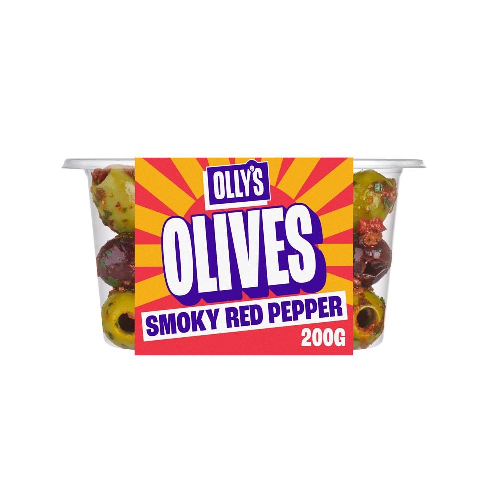 Ollys Olives - Smoky Red Pepper Olives 200g