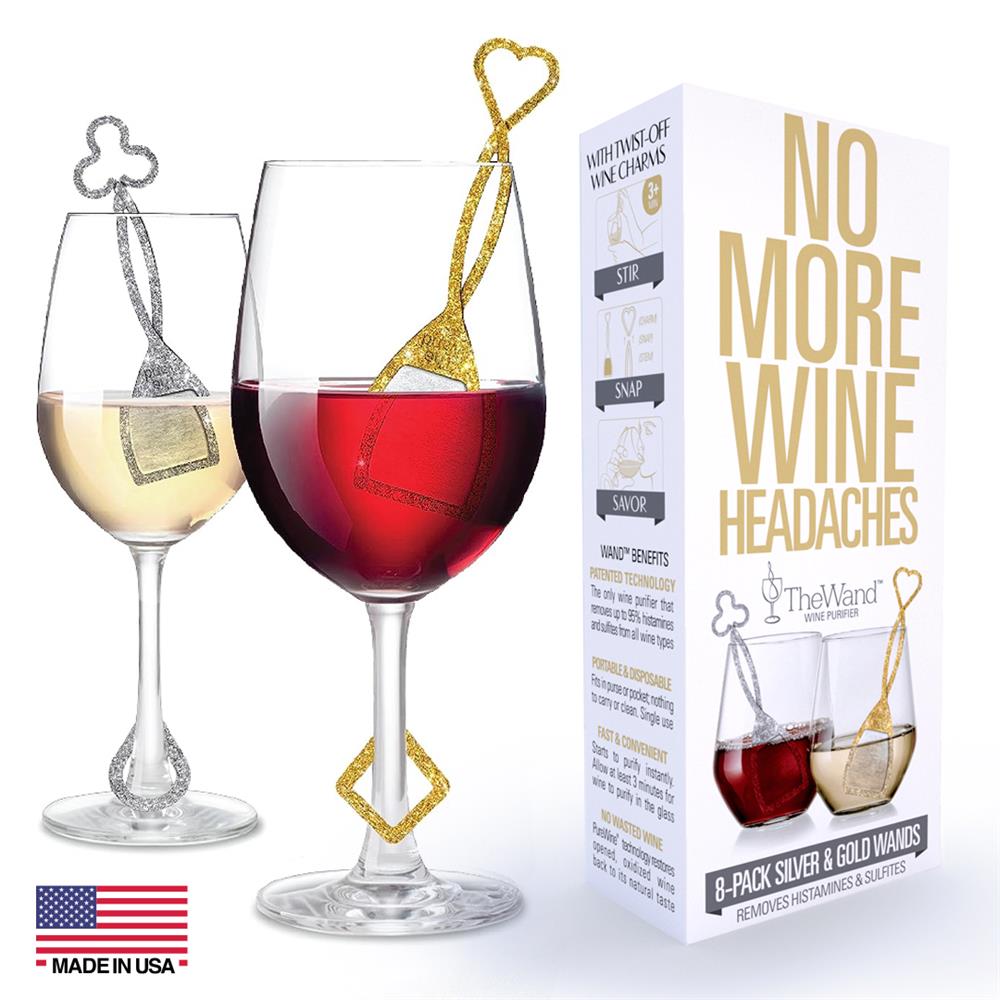 PureWine Wine Purifier - Silver & Gold 8 pack
