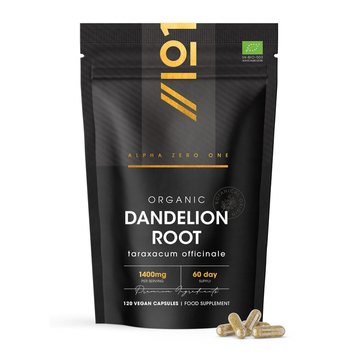 Alpha01 Organic Dandelion Root Powder 1400mg 120 Capsules