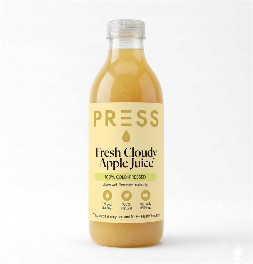 PRESS Healthfoods Cold-Pressed Apple Juice 1L
