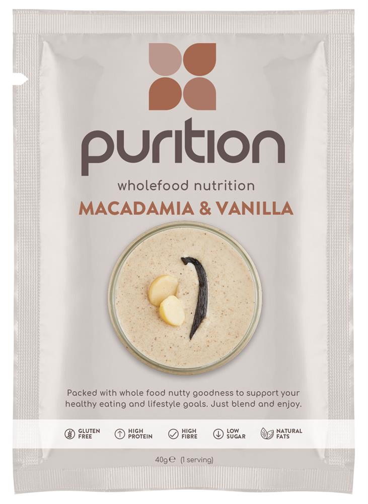 Purition Wholefood Nutrition Macadamia & Vanilla 40g