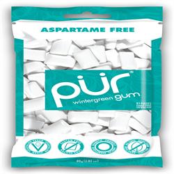 ASPARTAME FREE - PUR Gum Wintergreen Bag 77g 55 pieces