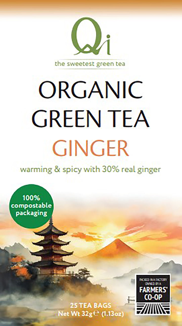 Organic Green Tea with Ginger 25 Bags / 40g
