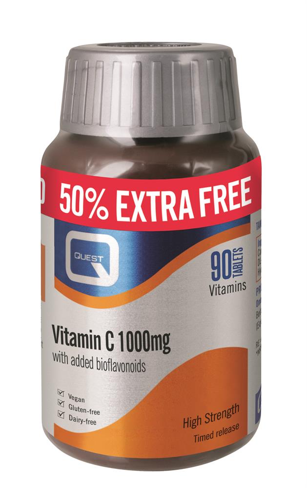 Quest Vitamin C 1000mg (Timed Release) 50% Extra Free 60+30Tablet