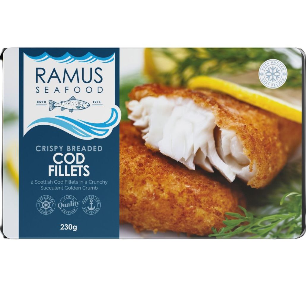 Ramus Frozen Breaded Crunchy Cod Fillets 240g