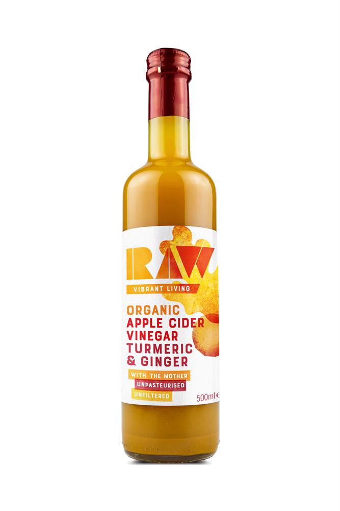 RAW Organic Apple Cider Vinegar with Turmeric & Ginger 500ml