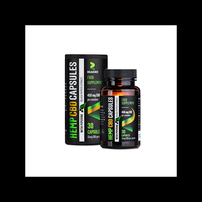 Reakiro 450mg CBD Full Spectrum Vegan Piperine Capsules - 30 Caps