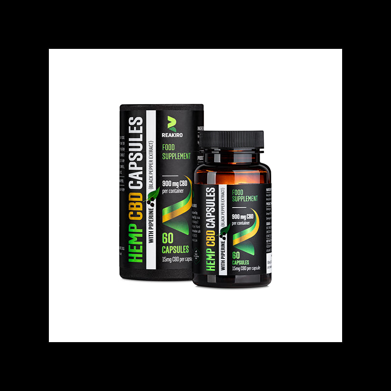 Reakiro 900mg CBD Full Spectrum Vegan Piperine Capsules - 60 Caps
