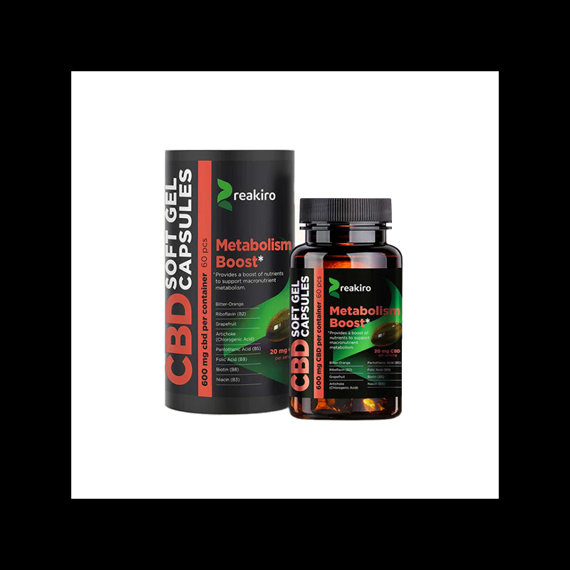 Reakiro CBD Metabolism Boost Soft Gel Capsules 600mg - 60 Caps