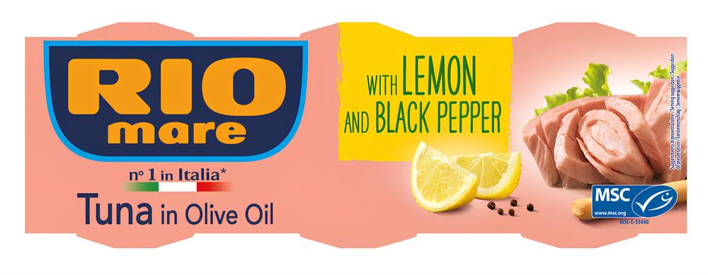 Rio Mare Tuna in Olive Oil Lemon & Black Pepper No Drain 3 x 65g