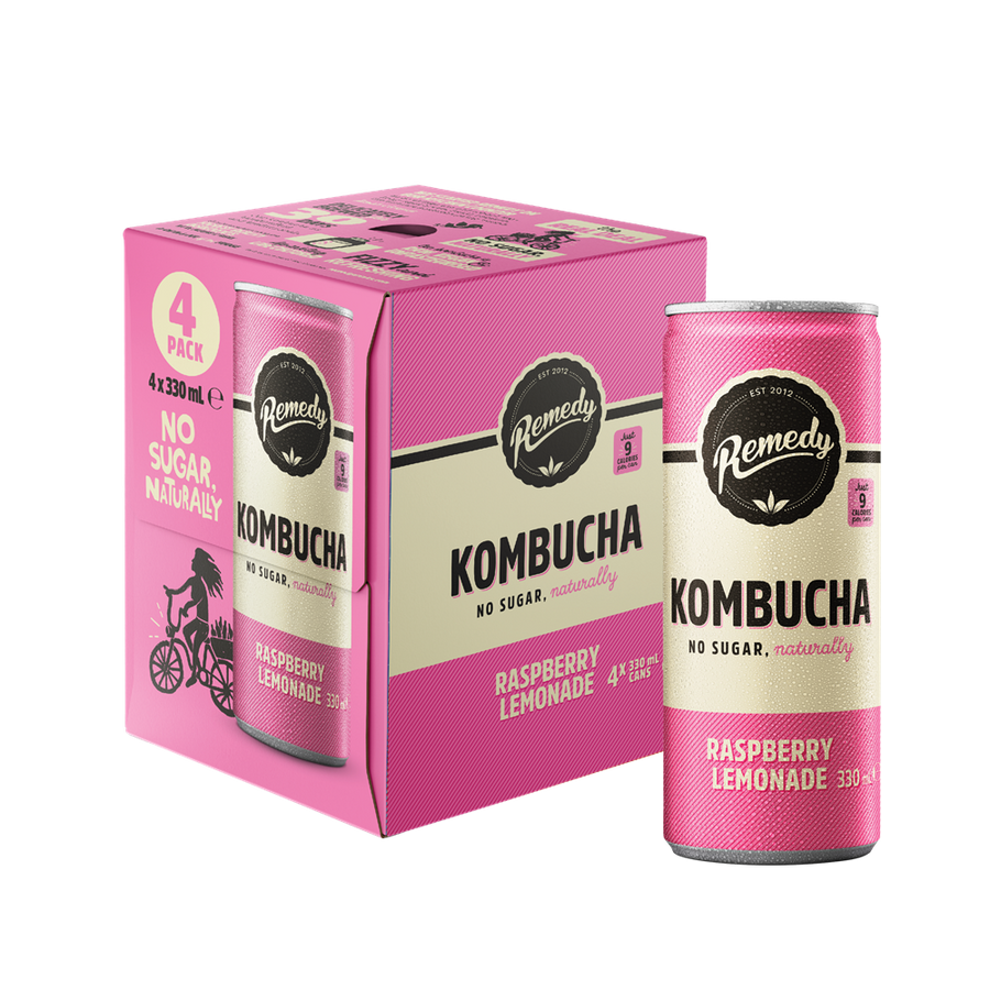 Remedy Kombucha Raspberry Lemonade Multi pack 4x330ml