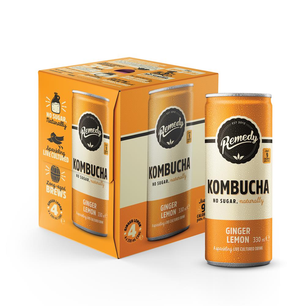 Remedy Kombucha Ginger Lemon Multi pack 4x330ml