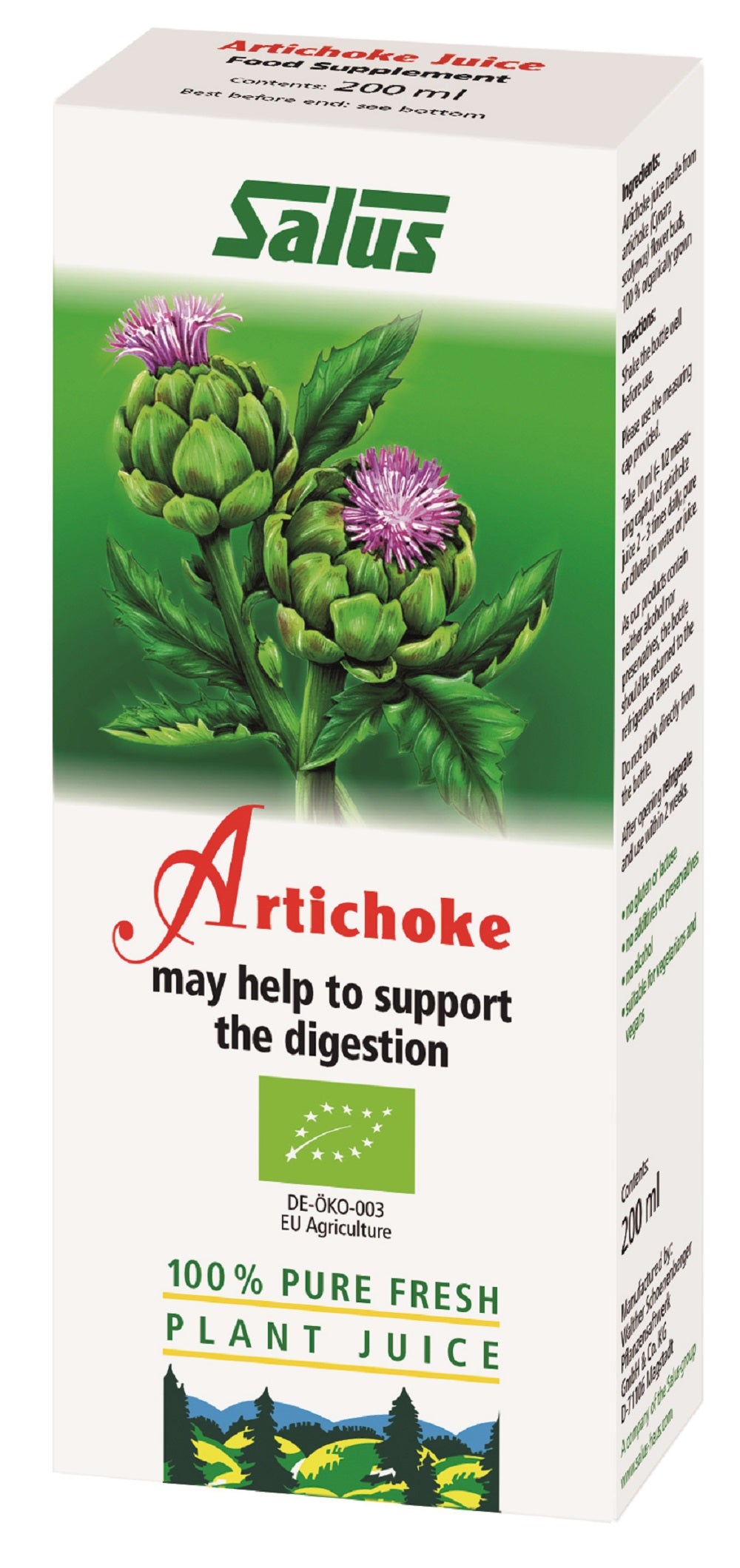 Floradix Artichoke Organic Fresh Plant Juice 200ml
