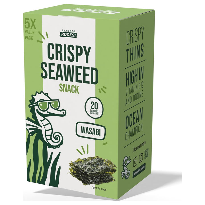 Seaweed Rocks Crispy Seaweed Snack Wasabi 5 snacks of 4.5g