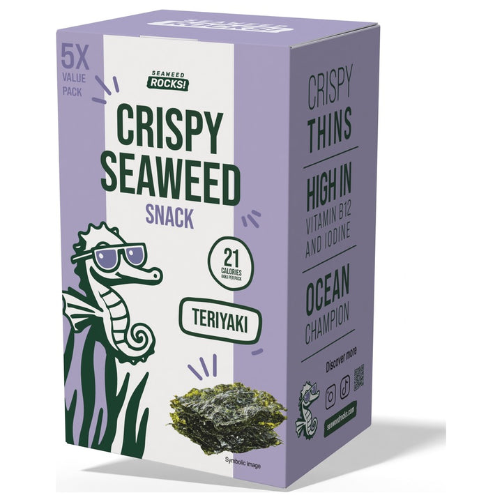Seaweed Rocks Crispy Seaweed Snack - Teriyaki - 5 snacks of 4.5 g