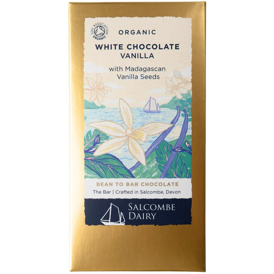 Salcombe Dairy Organic White Chocolate Vanilla Bar 75g