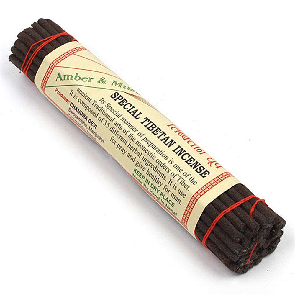 Siesta Amber and Musk Tibetan Incense - 100% Natural Ingredients