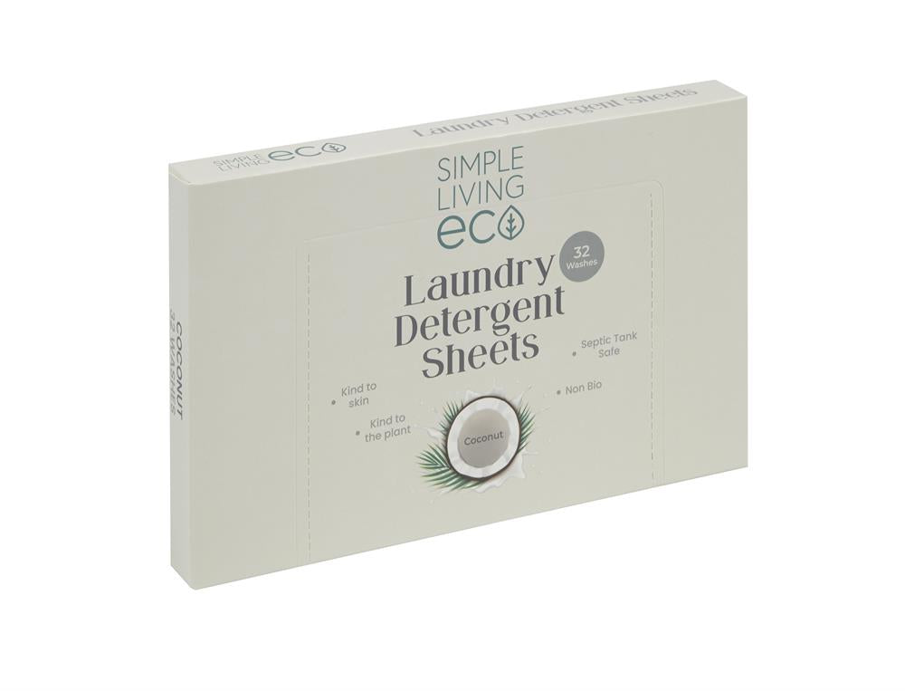 Eco laundry sheets Coconut scent. Plant-based UK made.