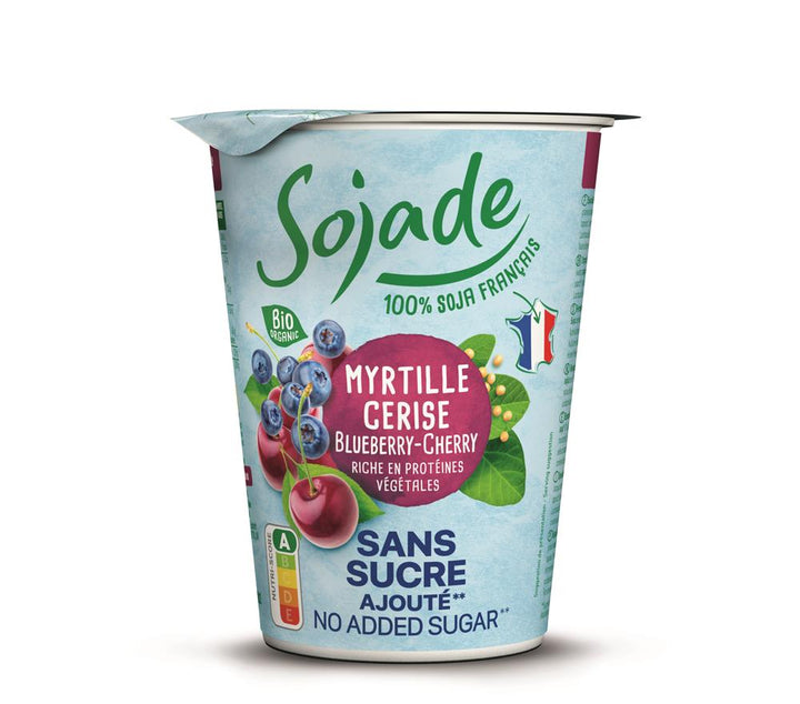 Organic No Added Sugar Blueberry & Cherry Soya Yogurt 400g