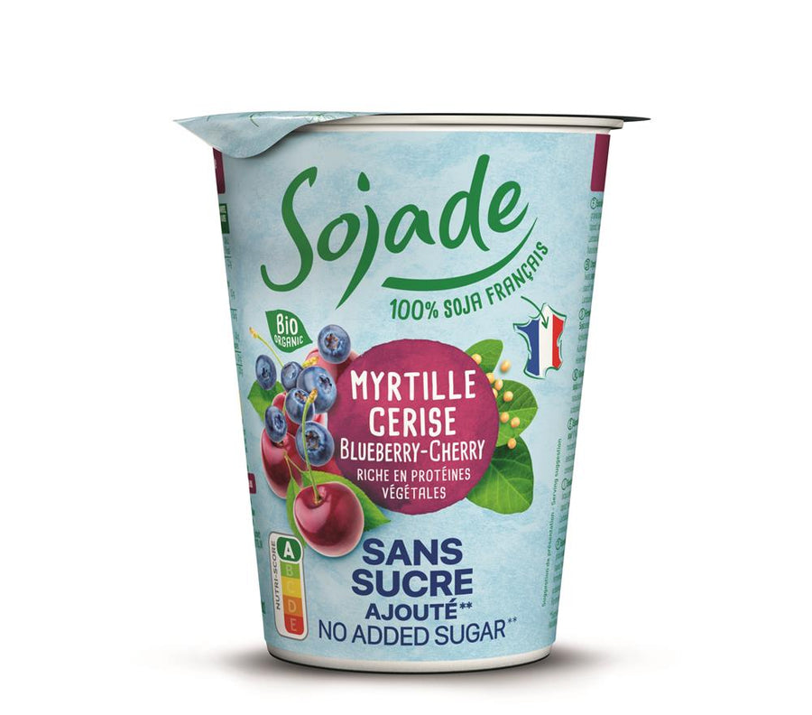 Organic No Added Sugar Blueberry & Cherry Soya Yogurt 400g