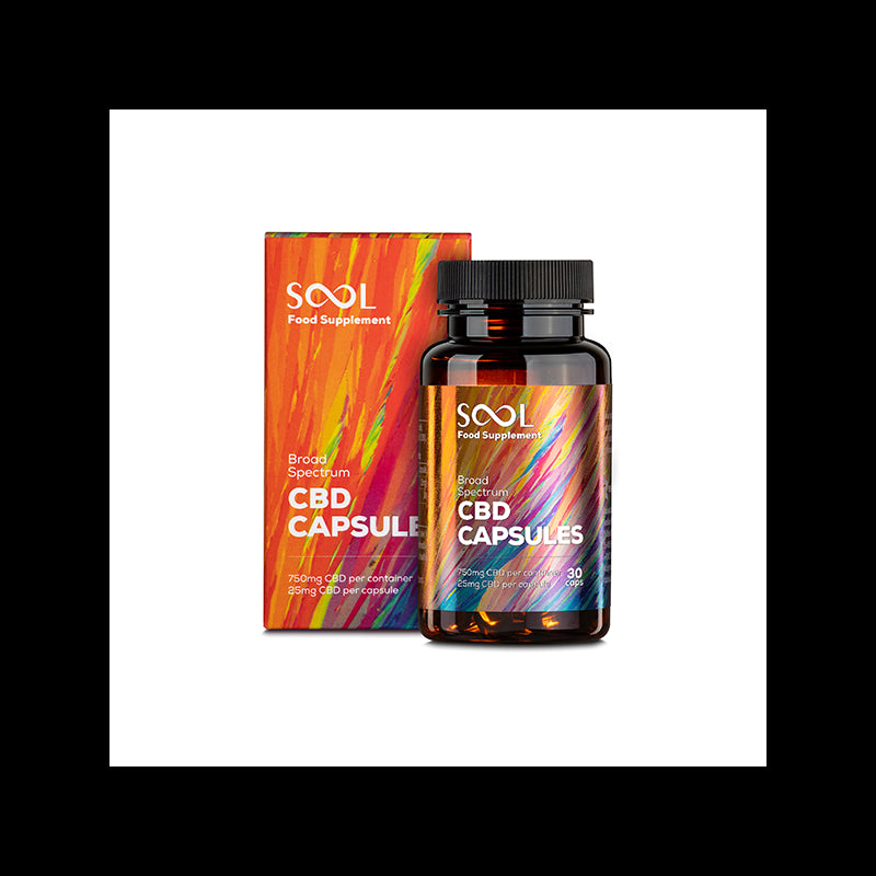 SOOL 750mg broad Spectrum Soft Gel CBD Capsules - 30 Caps