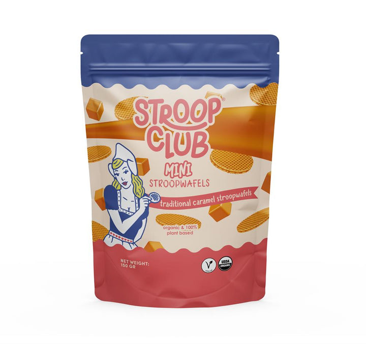 Plant Based Traditional Caramel Stroopwafel Mini's Pouch 150g