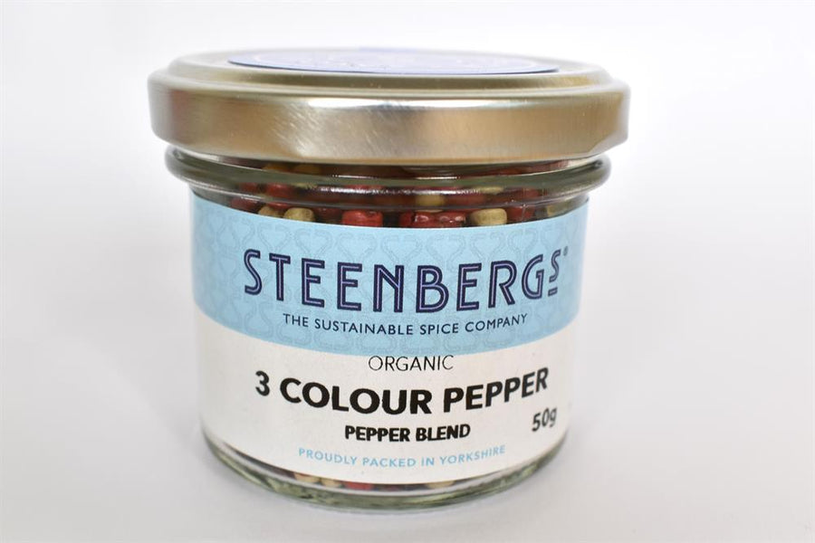 Organic 3 Colour Pepper - Black White and Pink Pepper 50g