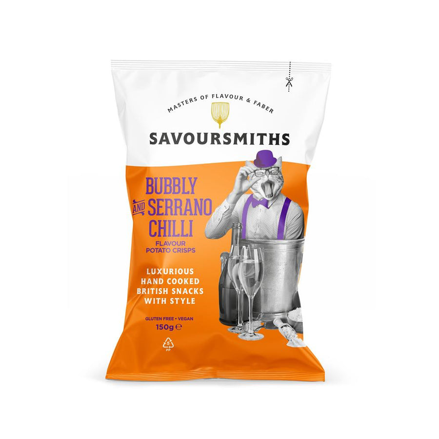 Savoursmiths Bubbly and Serrano Chilli Flavour Potato Crisps 150g