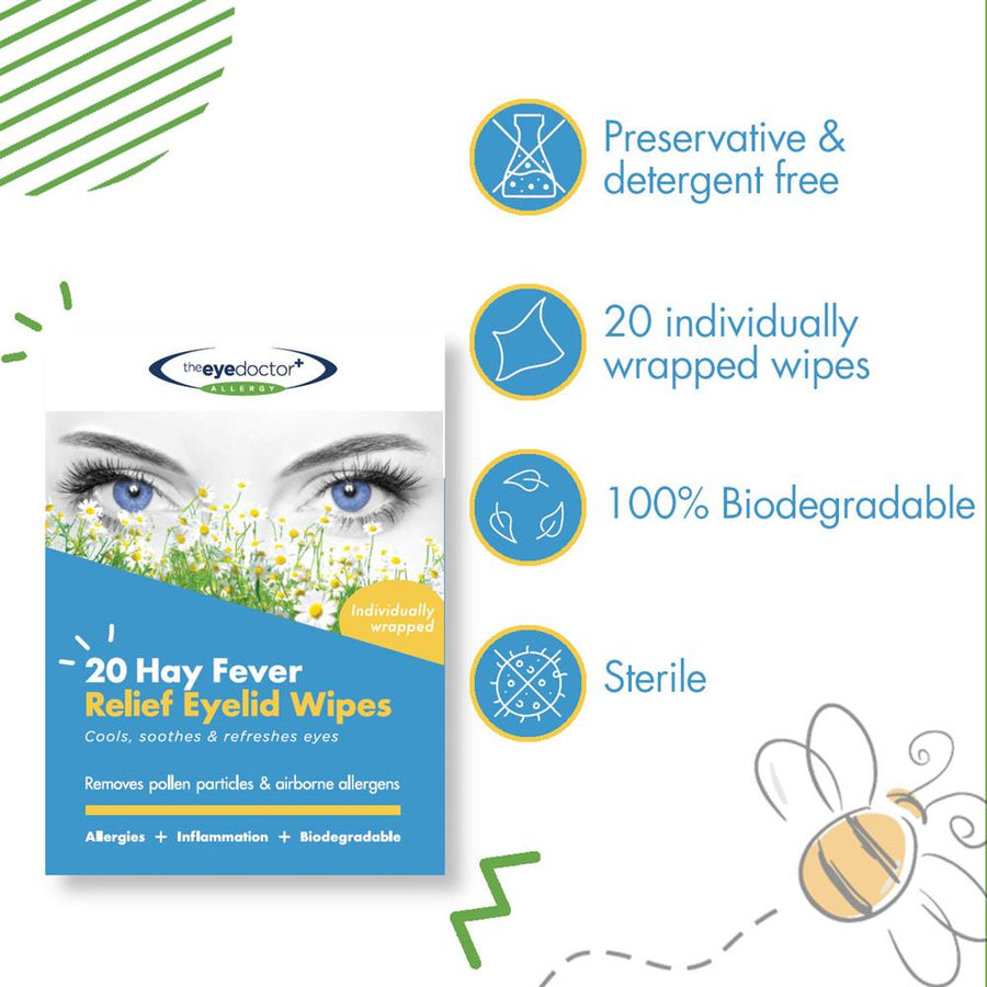 The Eye Doctor Hay Fever Relief Eyelid Wipes x 20
