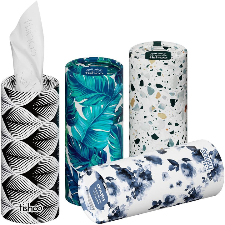 Tishoo Luxury Facial Tissues w/ Hyaluronic Acid 4-ply 40 shts Mix